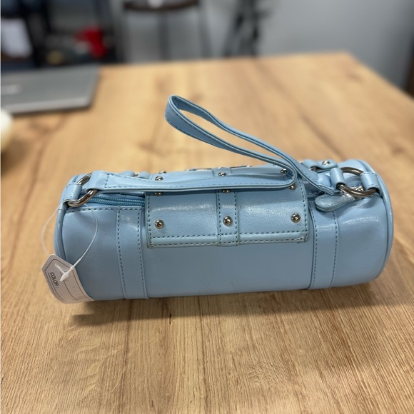 Powder Blue Clutch with Silver Accents - Picture 4 of 5